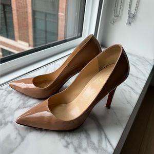 Christian Louboutin Pigalle 100 in nude patent